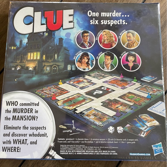CLUE, Classics Mystery Game, NIB, Hasbro Gaming, 8+, 2-6 Players - Picture 2 of 4